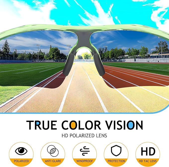 FEISEDY Kids Teens Baseball Polarized Sunglasses Sports TR90 Frame Boys Girls Cycling B2454