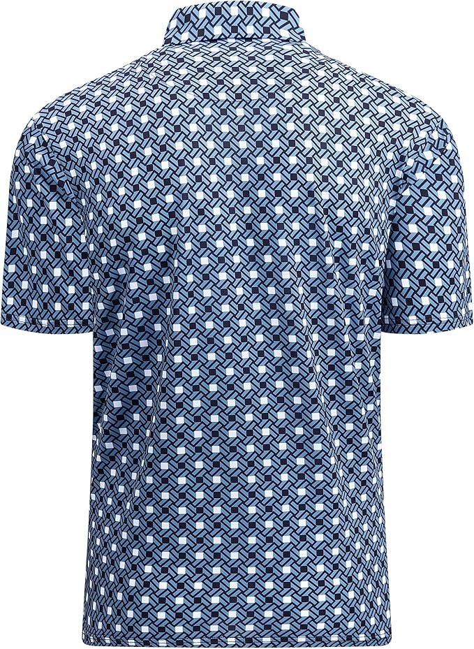 Damipow Premium Golf Shirts for Men Dry Fit Performance Polo Short Sleeve Collared Shirt