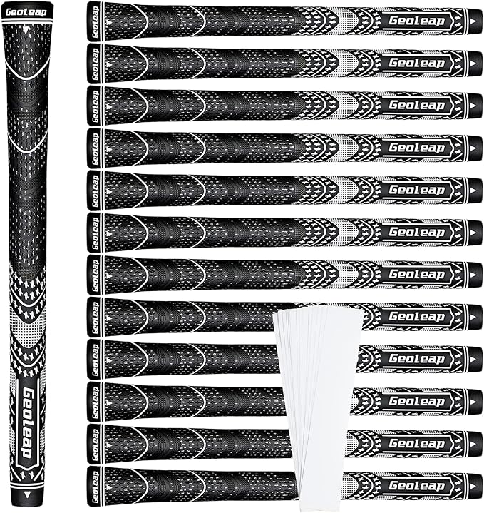 Geoleap Golf Grips Set of 13- Grips with Tapes and Grips with All Repair Kits for Choice,Hybrid Golf Club Grips All Weather Contral, High Feedback & Traction Golf Grips for Men and Women.