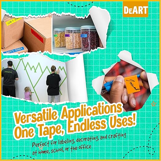 8X Colored Masking Tape, 33 Ft x 1 inch Colored Painters Tape - Image 4
