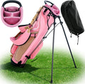 Ultra-Lite Golf Stand Bag - 3 Lbs, 4 Way Divider Portable Golf Club Carry Bag, Water-Repellent Golf Travel Case with Rain Hood, Golf Gifts for Men and Women