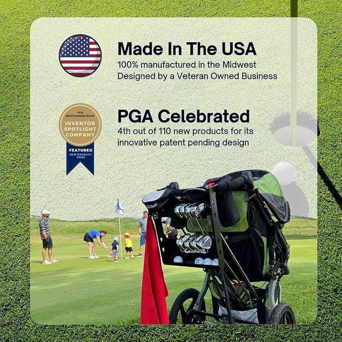 Golf Stroller Attachment - Easy Setup, Universal Fit, Golf Club Holder for Strollers, Introduces Kids to Golf, Encourages Early Golf Skills, Perfect Golf Gift for Parents
