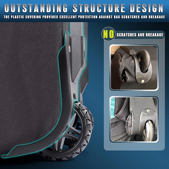 CHAMPKEY Premium Soft-Padded Golf Travel Bags for Airlines - Travel Golf Gags for Airlines with Premium Oxford Fabric and Oversized Wheels