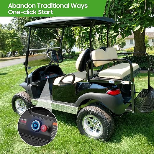 10L0L Golf Cart One-Click Start Ignition Switch Compatible with 20-72V Yamaha G22 / G29, Club Car DS/Precedent, EZGO TXT Models, Remote Keyless Access Golf Accessories