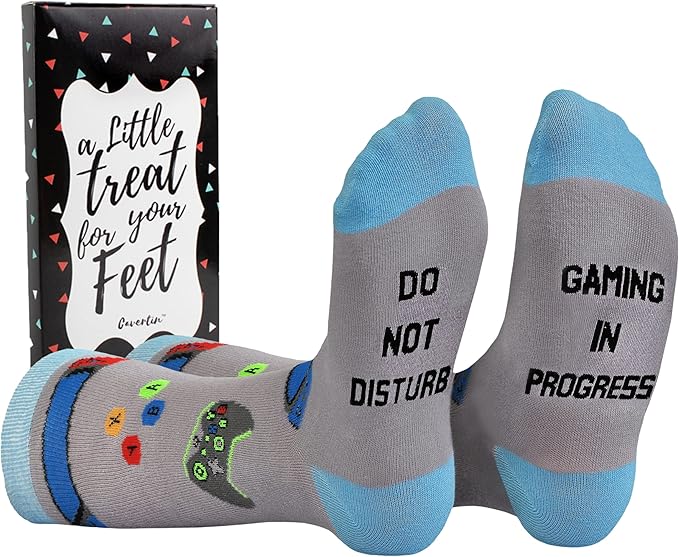 Cavertin Men's Funny Socks Hunting Fishing Football Baseball Gaming Golf Taco Pizza Bacon Christmas Gift for Men