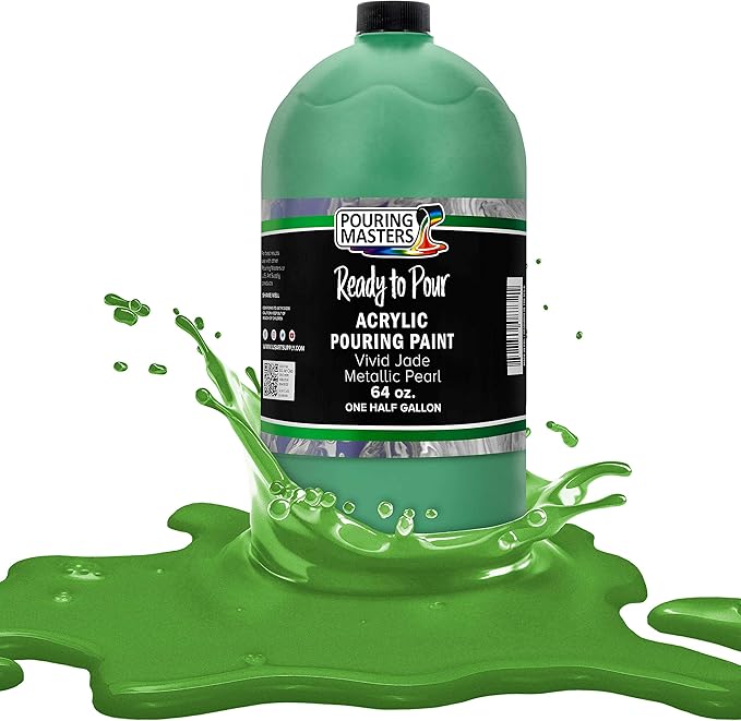 Pouring Masters Vivid Jade Metallic Pearl Ready to Pour Acrylic Pouring Paint by USArtSupply