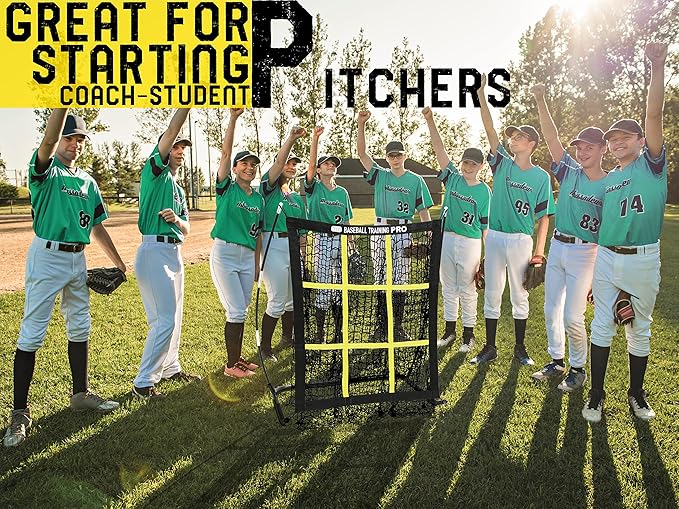 JAPER BEES Pitching Target Net Pitching Net with Strike Zone Baseball Softball Training Equipment for Youth and Adults |Portable Quick Assembly Design |Carry Bag