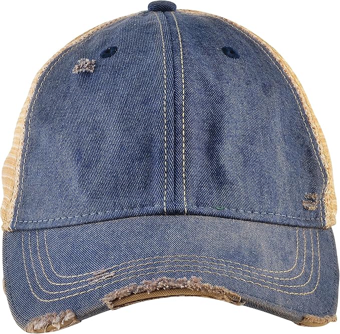 Vintage Distressed Baseball Cap – Unstructured Fit Adjustable Snapback Hat for Men & Women