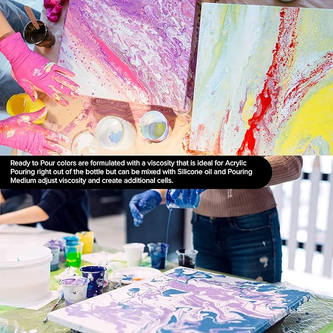 Pouring Masters Agave Green Metallic Pearl Ready to Pour Acrylic Pouring Paint - Image 7