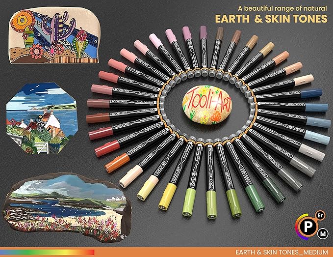 36 Acrylic Paint Pens Skin and Natural Earth Tone Marker Set - Image 4