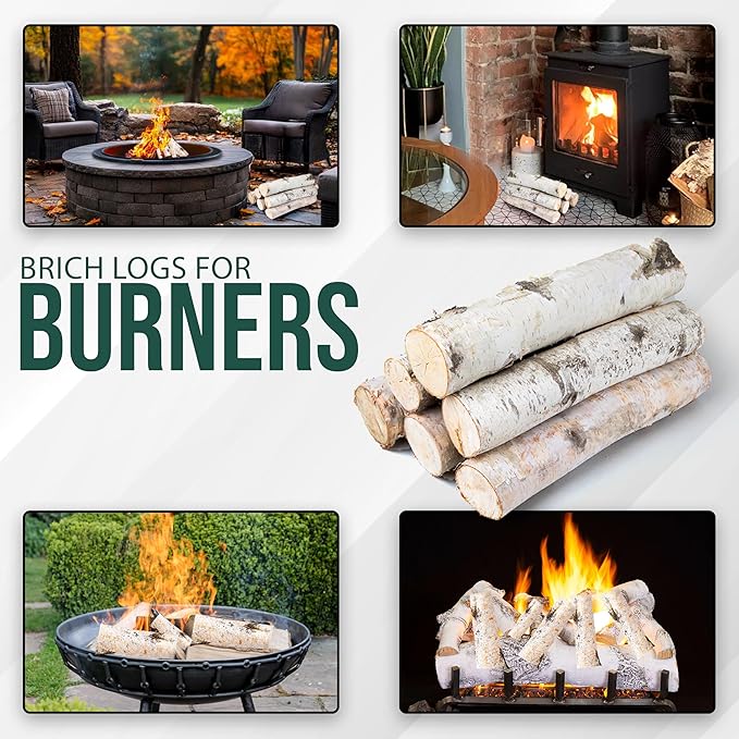 17 Inch Natural Birch Logs - Image 4