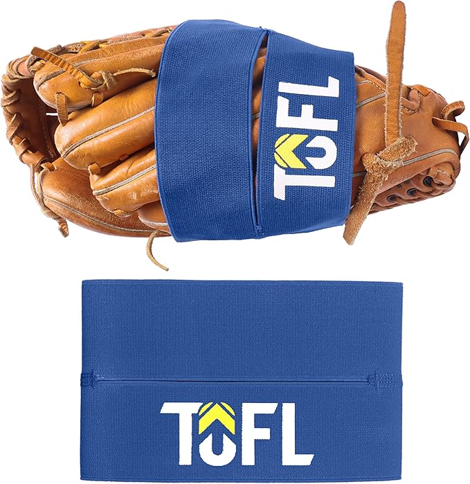 TOFL Baseball Glove Wrap Band for Mitt Shaping | Elastic Strap with Adjustable Closure for Pocket Forming & Storage | Youth & Adult Softball Mitt Care Accessory (Color & Quantity Options)