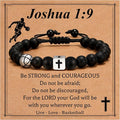 Soccer/Football/Basketball/Baseball Bracelet for Boys, Cross Beaded Bracelet Gifts for Men Boys Teen Son Grandson Players Team Fan Brother Nephew,Graduation Gifts