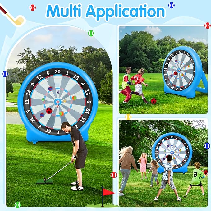 6FT Inflatable Dartboard, Giant Kick Darts Soccer Darts Golf & Throw Dart - Image 3