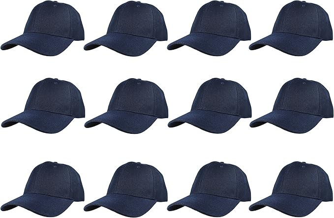 Gelante Plain Blank Baseball Caps Adjustable Back Strap Wholesale LOT 12 PC'S