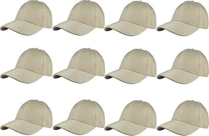 Gelante Plain Blank Baseball Caps Adjustable Back Strap Wholesale LOT 12 PC'S