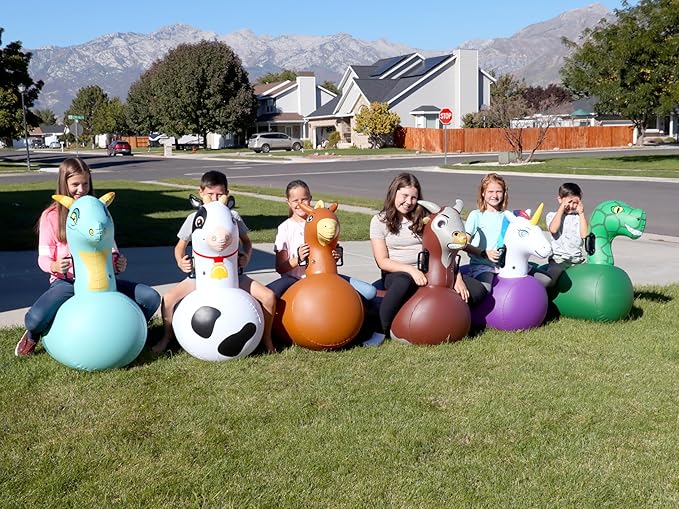 Hearthsong Hop N Go Inflatable Bull Riding Bouncy Hopping Toys - Image 6
