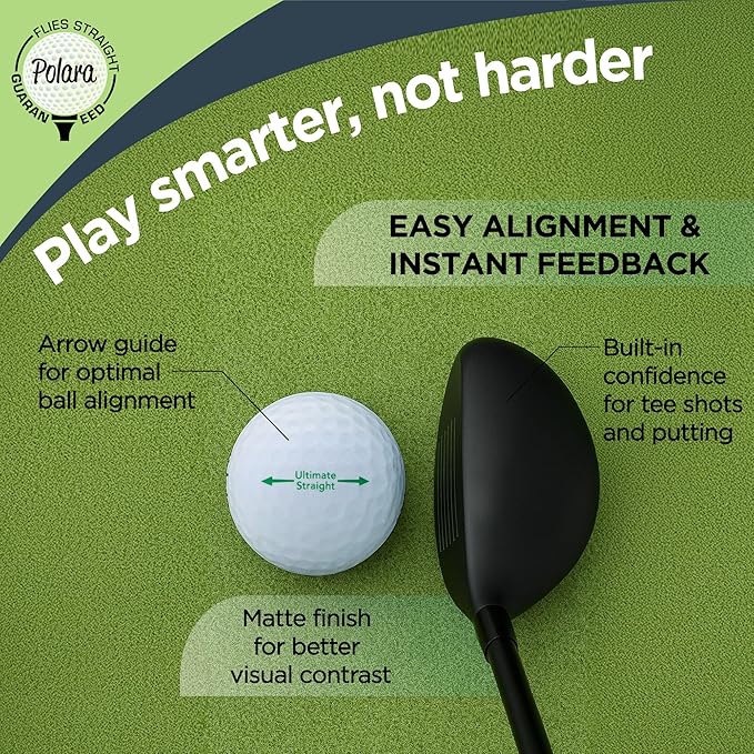 Polara Self-Correcting Golf Balls – High-Performance Golf Balls with Soft Feel, Anti-Slice & Hook Correction, Exceeds USGA Limits, Dimple Design for Maximum Distance, Golf Accessories for Men & Women