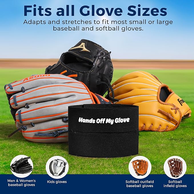 TOFL Baseball Glove Wrap Band for Break-in & Shaping | Elastic Mitt Strap | Adjustable Closure for Pocket Forming & Storage | Youth & Adult Softball Mitt Care Accessory (Message Options)