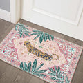 Hippie Rugs, 2x3 Faux Wool Tropical Pink Boho Throw Rugs by Aldopein