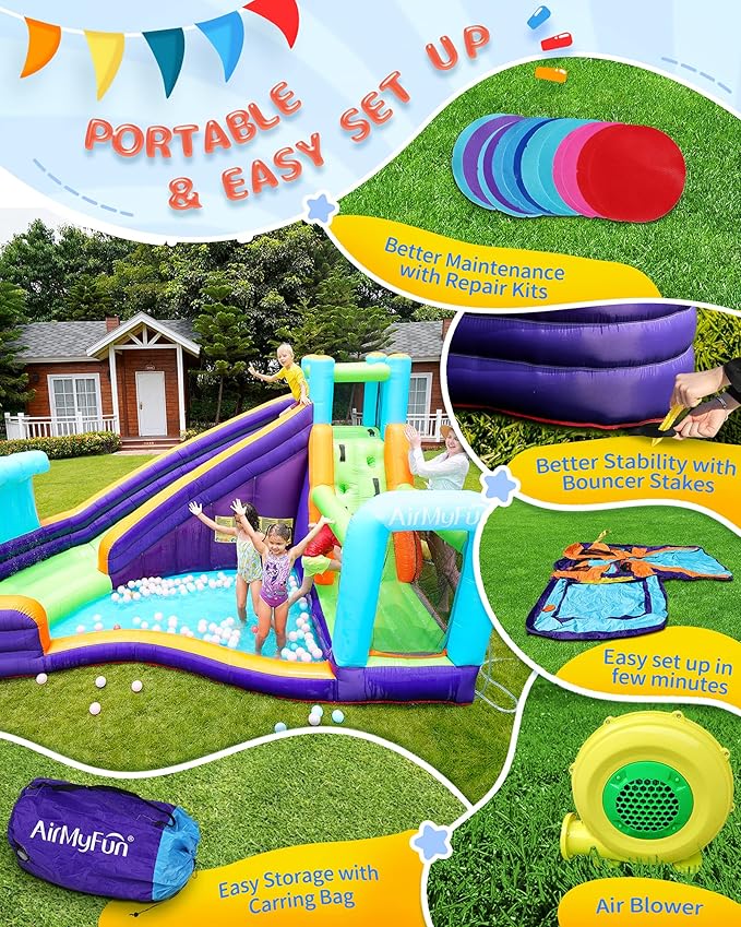 AirMyFun Inflatable Waterslide, Water Bounce House - Image 4