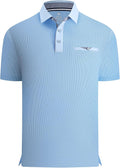 Esabel.C Men's Golf Polo Shirts Print Moisture Wicking Short Sleeve Dry Fit Stretch Polo Shirts for Men with Faux Pocket
