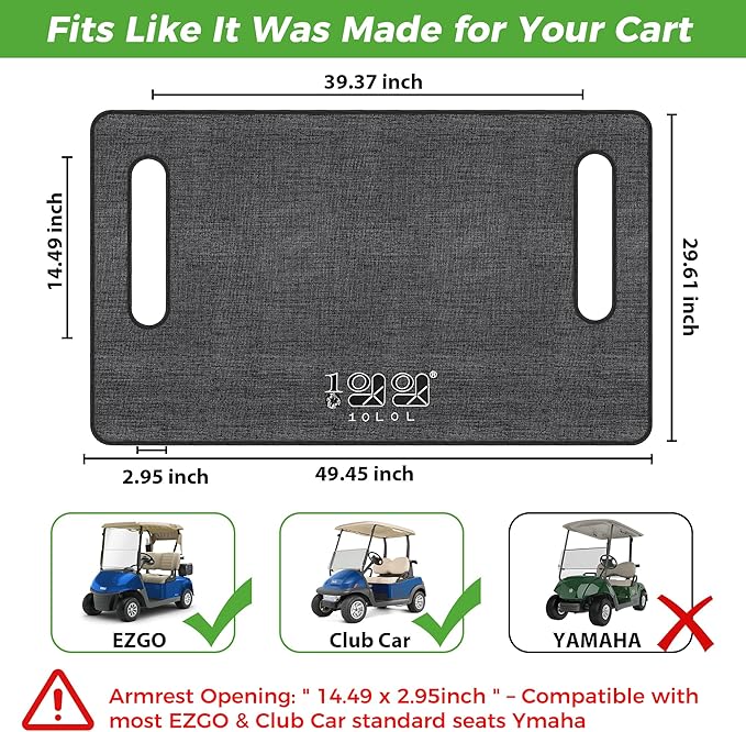 10L0L Universal Golf Cart Seat Covers/Seat Blanket for EZGO TXT/RXV & Club Car DS/Precedent, Breathable Seat Towel/Seat Cushions with Non-Slip Backing, All-Season Comfort (Not for Yamaha)