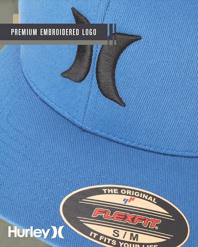 Hurley Men's Caps - One & Only Flexfit Baseball Cap - Fitted Hats for Men (S-XL)