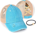 C.C Ponycap Messy High Bun Ponytail Adjustable Glitter Mesh Trucker Baseball Cap