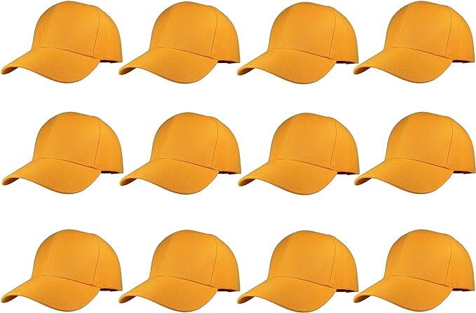 Gelante Plain Blank Baseball Caps Adjustable Back Strap Wholesale LOT 12 PC'S
