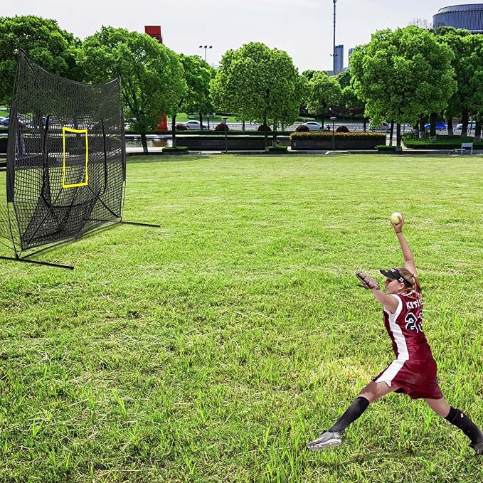 Leyndo 2 Pcs Adjustable Strike Target for Baseball Net Practice Throwing Hitting Strike Zone Accuracy Full and 9 Pocket Pitching Target Team Training Aid for 6 x 6, 7 x 7, 8 x 8 ft Nets