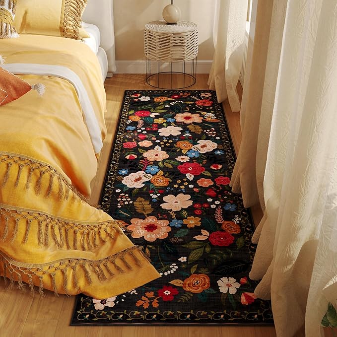 Rugcomf Runner Rug for Hallways Kitchen Rug Non Slip 2'6''x8' Washable Runner - Image 5