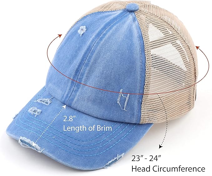 C.C Ponycap Messy High Bun Ponytail Adjustable Glitter Mesh Trucker Baseball Cap