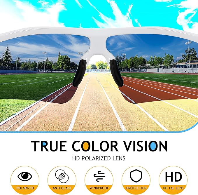 FEISEDY Kids Teens Baseball Polarized Sunglasses Sports TR90 Frame Boys Girls Cycling B2454