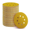 150PCS 40 Grit Gold Sanding Discs, 5-Inch 8-Hole Sandpaper by YEHBS