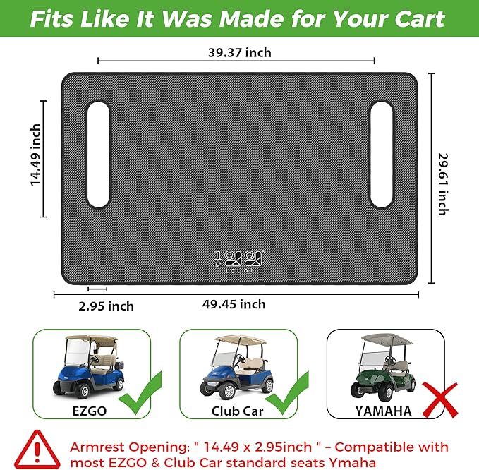 10L0L Universal Golf Cart Seat Covers/Seat Blanket for EZGO TXT/RXV & Club Car DS/Precedent, Breathable Seat Towel/Seat Cushions with Non-Slip Backing, All-Season Comfort (Not for Yamaha)