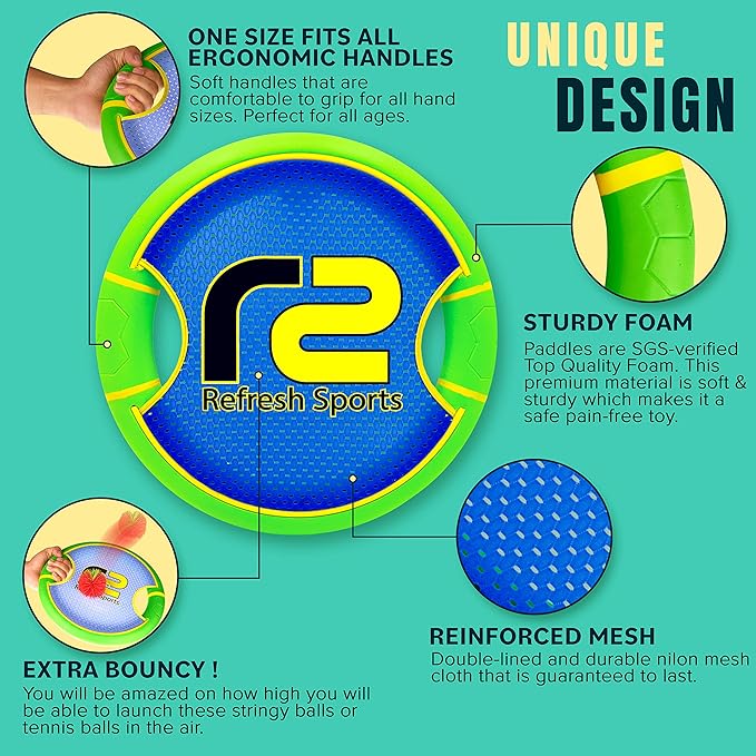 Fun Bouncy Paddle & Stringy Ball Toss & Catch Game - Image 4