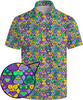 HUURAY Funny Golf Polos for Men Funny Print Short Sleeve Shirts Quick Dry Polo Shirts Hawaiian Shirt Performance Golf Outfits