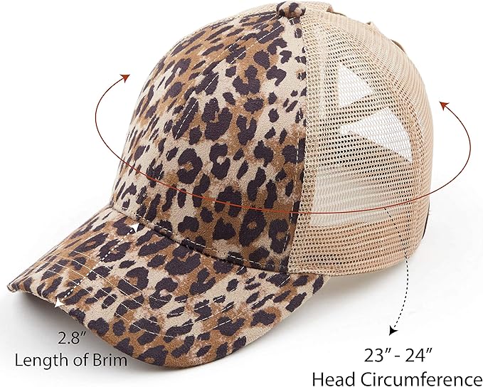C.C Ponycap Messy High Bun Ponytail Adjustable Glitter Mesh Trucker Baseball Cap