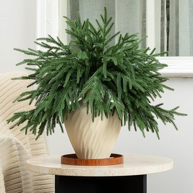 12 Pcs Artificial Norfolk Pine Branches - Image 2
