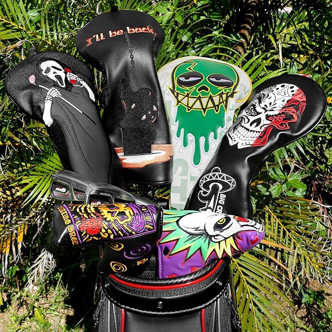 Big Crazy Golf Headcovers - Funny Golf Club Covers - Driver Headcover with Tour Grade PU Leather - Golf Driver Headcover, Waterproof Golf Head Covers, Soft Lining Golf Gift