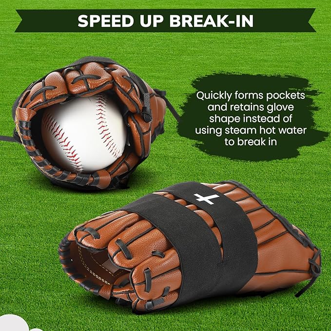 Simgoing Christian Cross Softball Glove Wrap with Bible Verse Speeds Up Break in Process Baseball & Softball Elastic Mitt Glove Strap Band Keep Pocket Formed Ideal for Players of All Ages