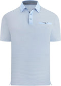 Esabel.C Men's Golf Polo Shirts Print Moisture Wicking Short Sleeve Dry Fit Stretch Polo Shirts for Men with Faux Pocket