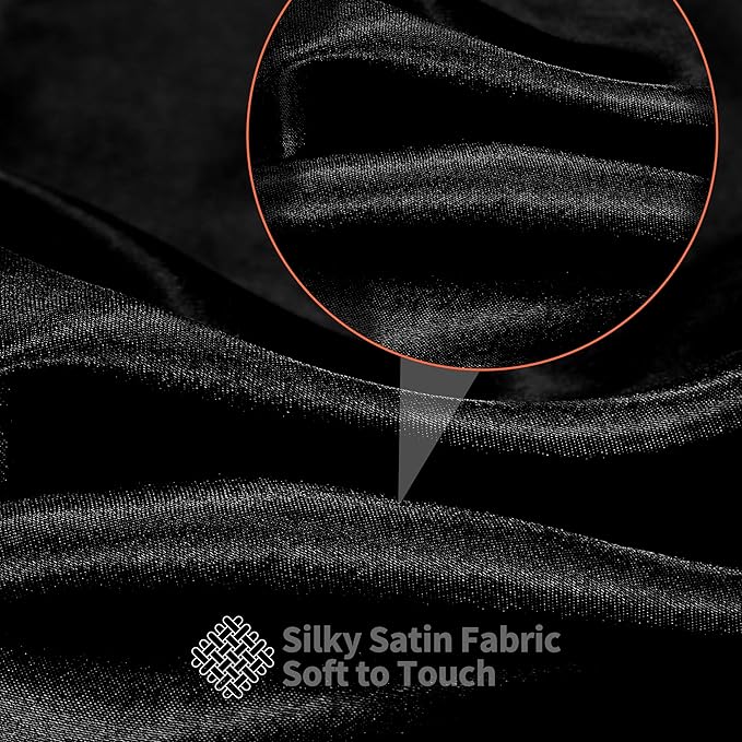 RUDONG M Black Satin Fabric by The Yard, 1 Yard x 60 Inch Wide Silky Charmeuse - Image 5