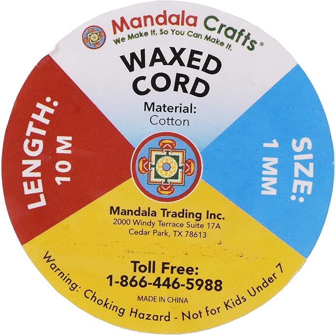 Mandala Crafts 1mm 273 Yards Assorted Cotton Waxed Cord - Image 3