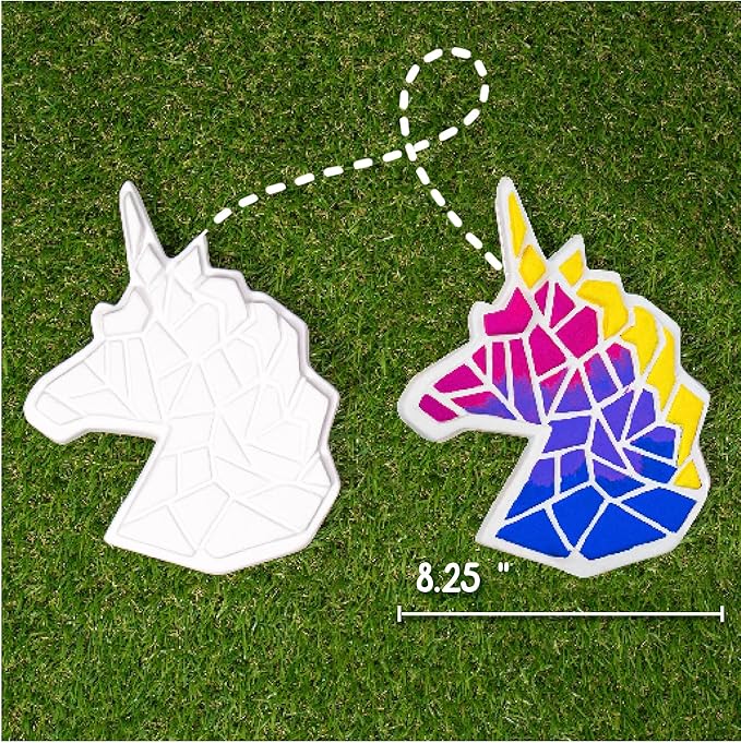 Creative Roots Mosaic Unicorn Stepping Stone, Includes 7-Inch Ceramic Stone & 6 - Image 4