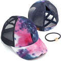 C.C Ponycap Messy High Bun Ponytail Adjustable Glitter Mesh Trucker Baseball Cap