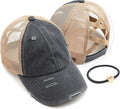 C.C Ponycap Messy High Bun Ponytail Adjustable Glitter Mesh Trucker Baseball Cap