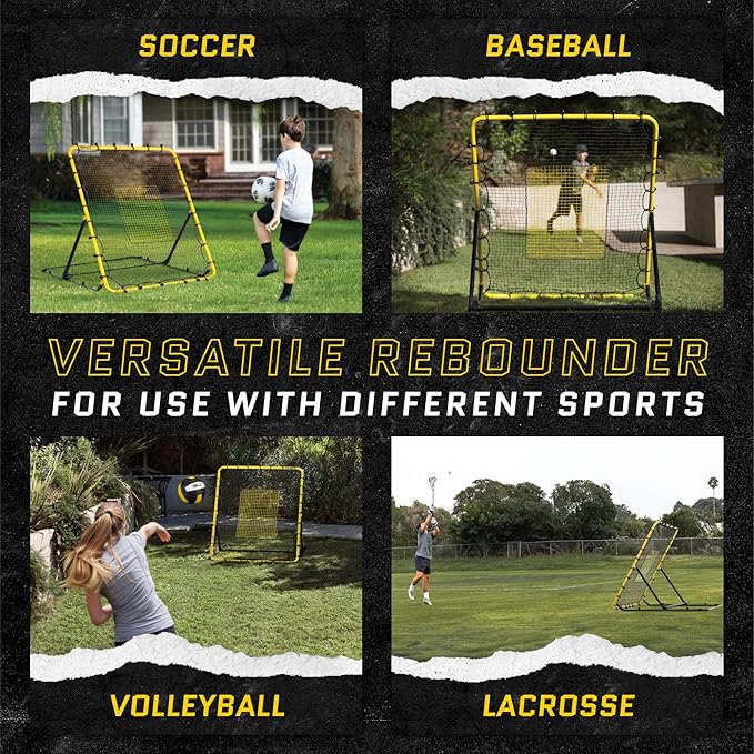 SKLZ Fielding Trainer - Baseball, Softball & Volleyball Rebounder Net. Enhanced Solo Fielding Practice for Skill Development. High-Performance Multi-Sport, Portable, 3 Ball Return Angles, 4x4.5 Feet