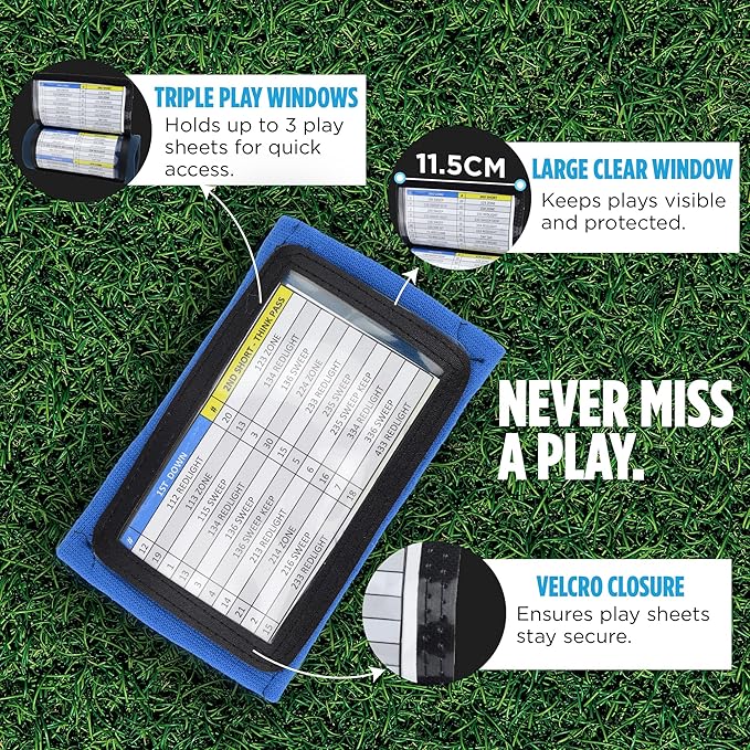 Sports Unlimited Youth Triple Wrist Coach, Football Wristbands for Plays, Baseball Wristbands, QB Arm Bands